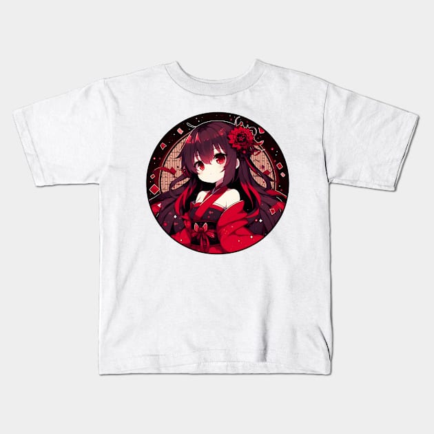 Japanese Anime red Kids T-Shirt by Japanese Fever